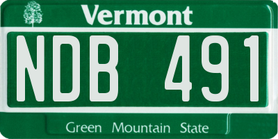 VT license plate NDB491