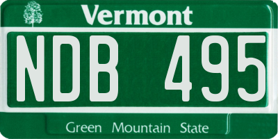 VT license plate NDB495