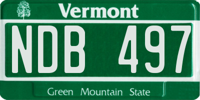 VT license plate NDB497