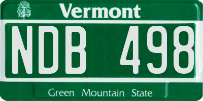 VT license plate NDB498