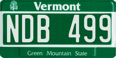 VT license plate NDB499