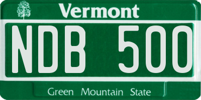 VT license plate NDB500