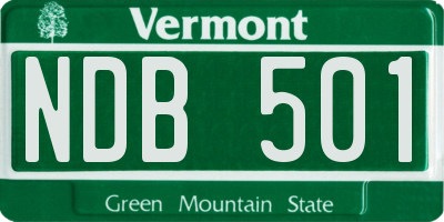 VT license plate NDB501
