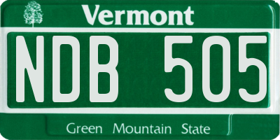 VT license plate NDB505