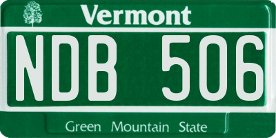 VT license plate NDB506