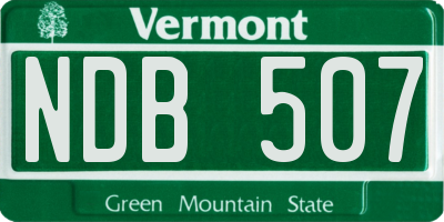 VT license plate NDB507