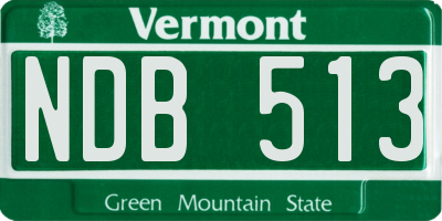 VT license plate NDB513