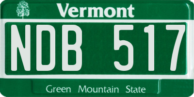 VT license plate NDB517