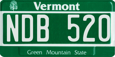 VT license plate NDB520