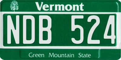 VT license plate NDB524