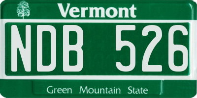 VT license plate NDB526