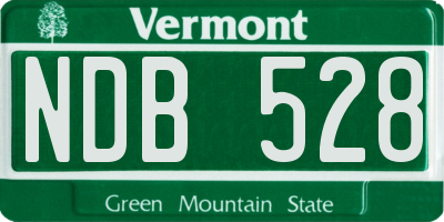 VT license plate NDB528