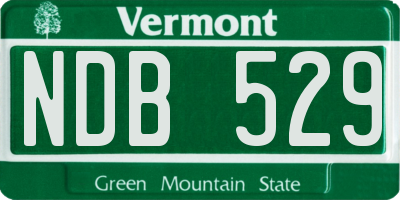 VT license plate NDB529
