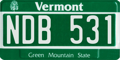 VT license plate NDB531