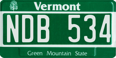 VT license plate NDB534