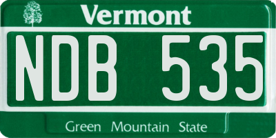VT license plate NDB535