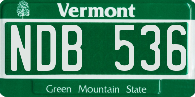 VT license plate NDB536
