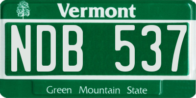 VT license plate NDB537