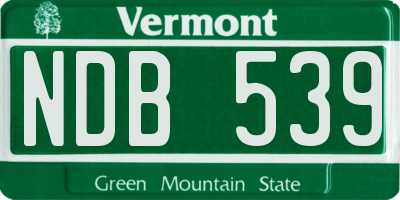 VT license plate NDB539