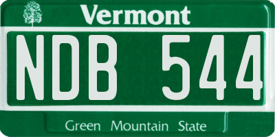 VT license plate NDB544
