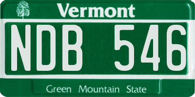 VT license plate NDB546