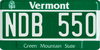 VT license plate NDB550