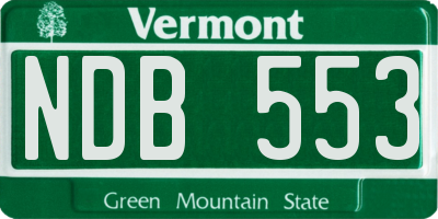 VT license plate NDB553