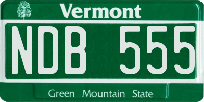VT license plate NDB555