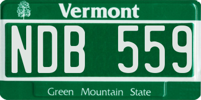 VT license plate NDB559