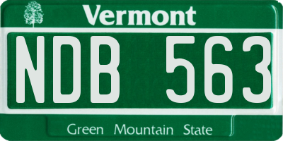 VT license plate NDB563