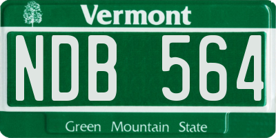 VT license plate NDB564