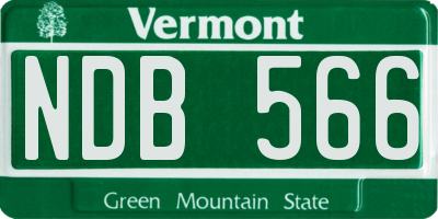 VT license plate NDB566