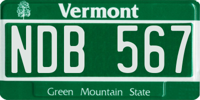 VT license plate NDB567