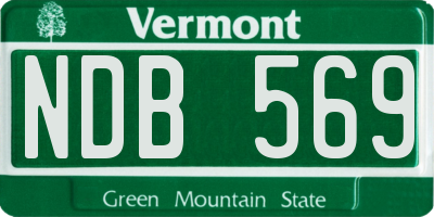VT license plate NDB569