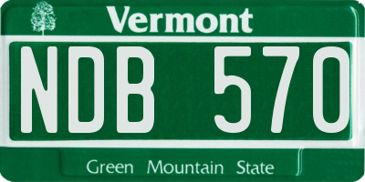 VT license plate NDB570