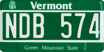 VT license plate NDB574