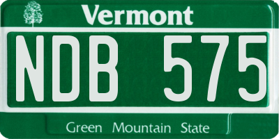 VT license plate NDB575