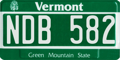 VT license plate NDB582