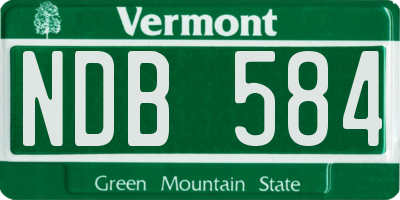 VT license plate NDB584
