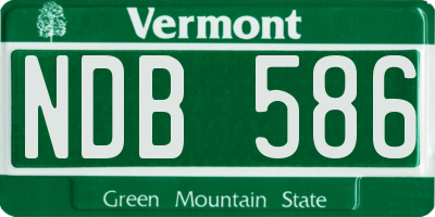 VT license plate NDB586