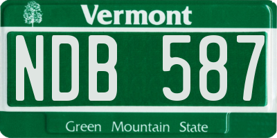 VT license plate NDB587