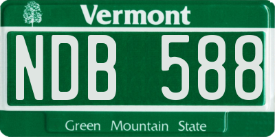 VT license plate NDB588