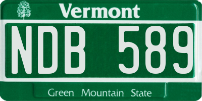 VT license plate NDB589