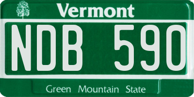 VT license plate NDB590