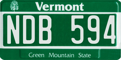 VT license plate NDB594
