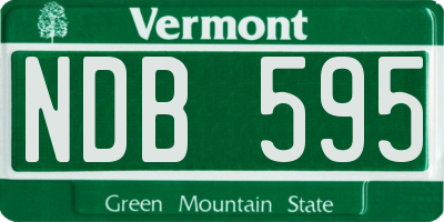 VT license plate NDB595
