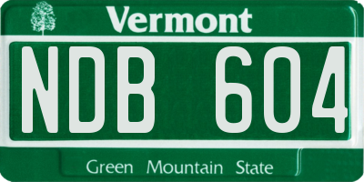 VT license plate NDB604