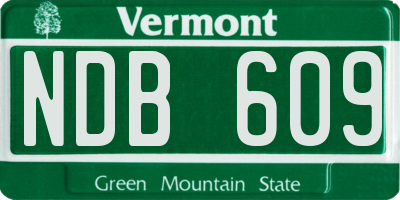 VT license plate NDB609