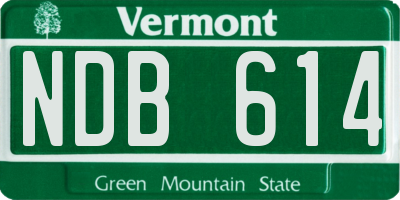 VT license plate NDB614