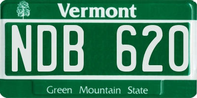 VT license plate NDB620